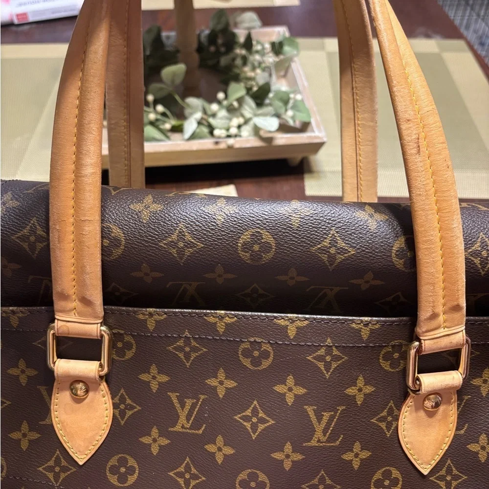 Louis Vuitton Black and Tan Monogram Shoulder Bag